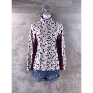 KJUS Half Zip Jacket Womens Size Small White Floral Golf Lounge Performance